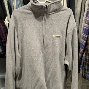 Fear Of God Essentials Gray Polar Fleece Half Zip